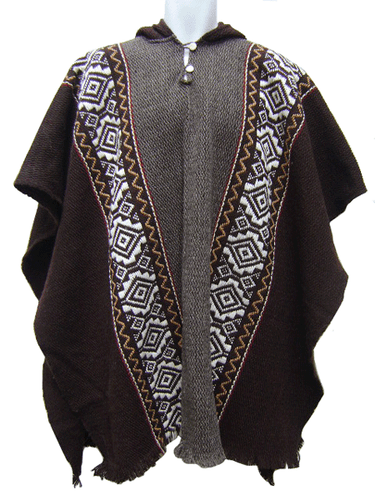 WHOLESALE LOT OF 10 BEAUTIFUL ALPACA WOOL HOODED AMBATO PONCHO FOR MEN 21V - Picture 2 of 12