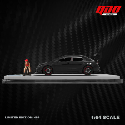 Voiture Miniature Honda Civic Explosion Unlimited 1:64 - Fibre De Carbone Noir - édition Limitée TimeMicro×GDO