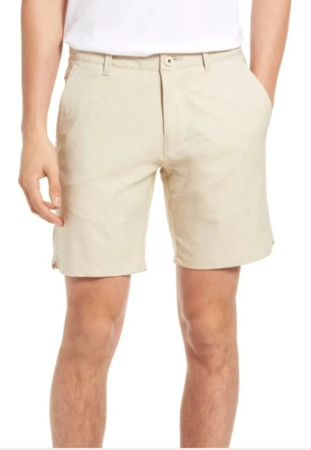 Men's Khaki Golf Bermuda 8 Inch Shorts Stretch Tommy Bahama ON PAR Chino Tan