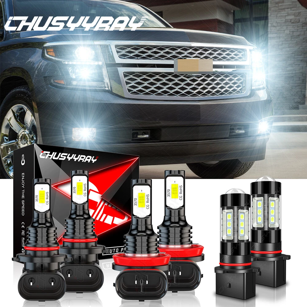 For Chevy Suburban 2015-2020 6x 6000K LED Headlight Bulbs Hi/Low Beam Fog Light