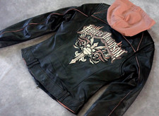 Harley Davidson Women Tempest Pink Sword Leather Jacket 3in1 Hoodie 97086-09vw S