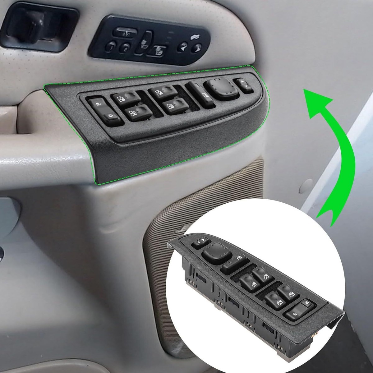 Master Power Window Switch & Bezel for 2003-07 Silverado