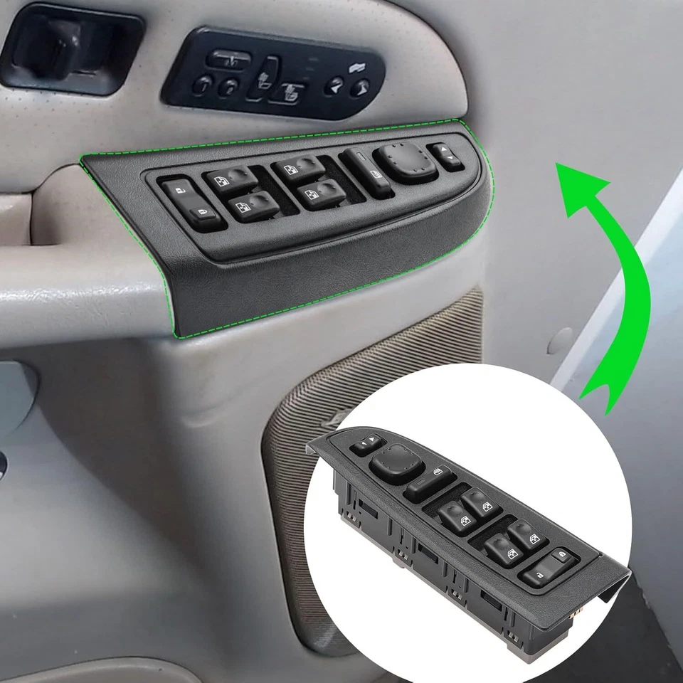 Master Power Window Switch & Bezel for 2003-07 Silverado Sierra Crew Cab Driver - Image 2 of 4