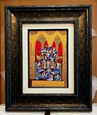 Krasnyansky "Gold With Red Arches" Serigraph with 7 hand drawings, Hand-signed