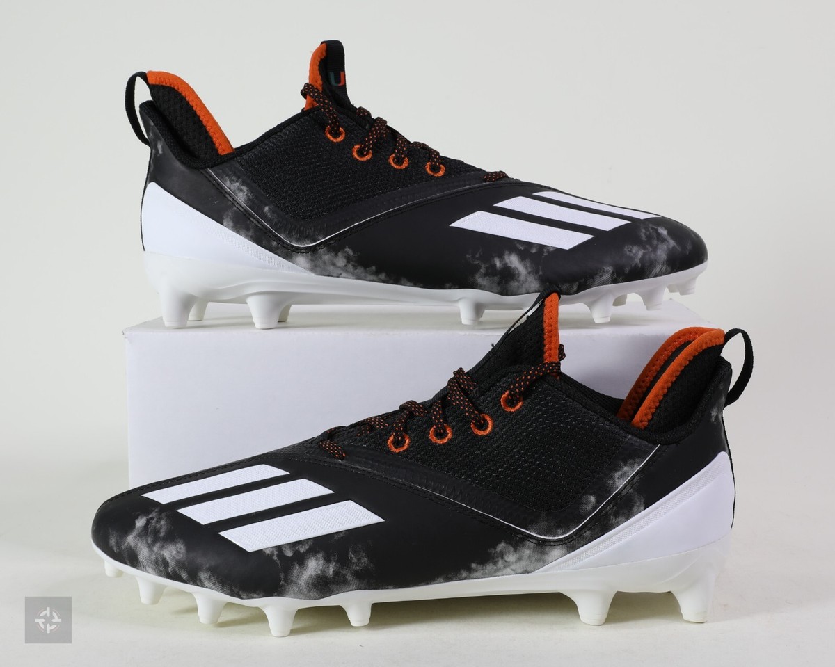 Adidas Adizero Scorch Miami Hurricanes PE Football Cleats Men's Size 