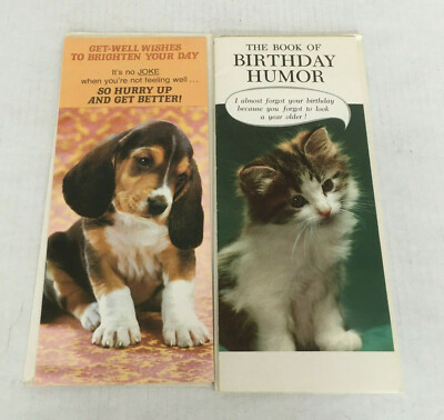 Vintage humorous cute animals Birthday and get well greeting card books 