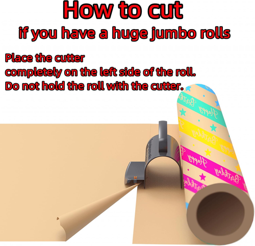 Paper Cutter Wrapping Paper Roll Cutter 3 Replaceable Blades Safe Cutting Tool - Picture 7 of 7