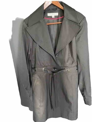 Via Spiga Women’s Trench Coat Belted Black Size Large - 第 1/4 張圖片
