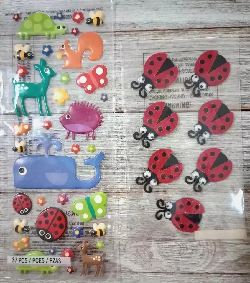 ladybug animal fun stickers sandylion essential dimensional puffy 2 open packs