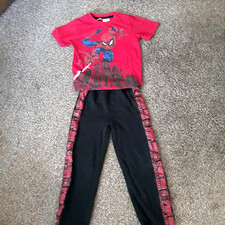 Boys Spiderman Sweat Pants Tee Shirt - Size 6