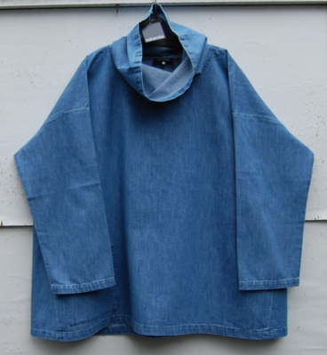 Tunique Longue Eskandar En Jean Foncé - Taille L, Ligne A, Poche, Coton | Occasion Parfait état
