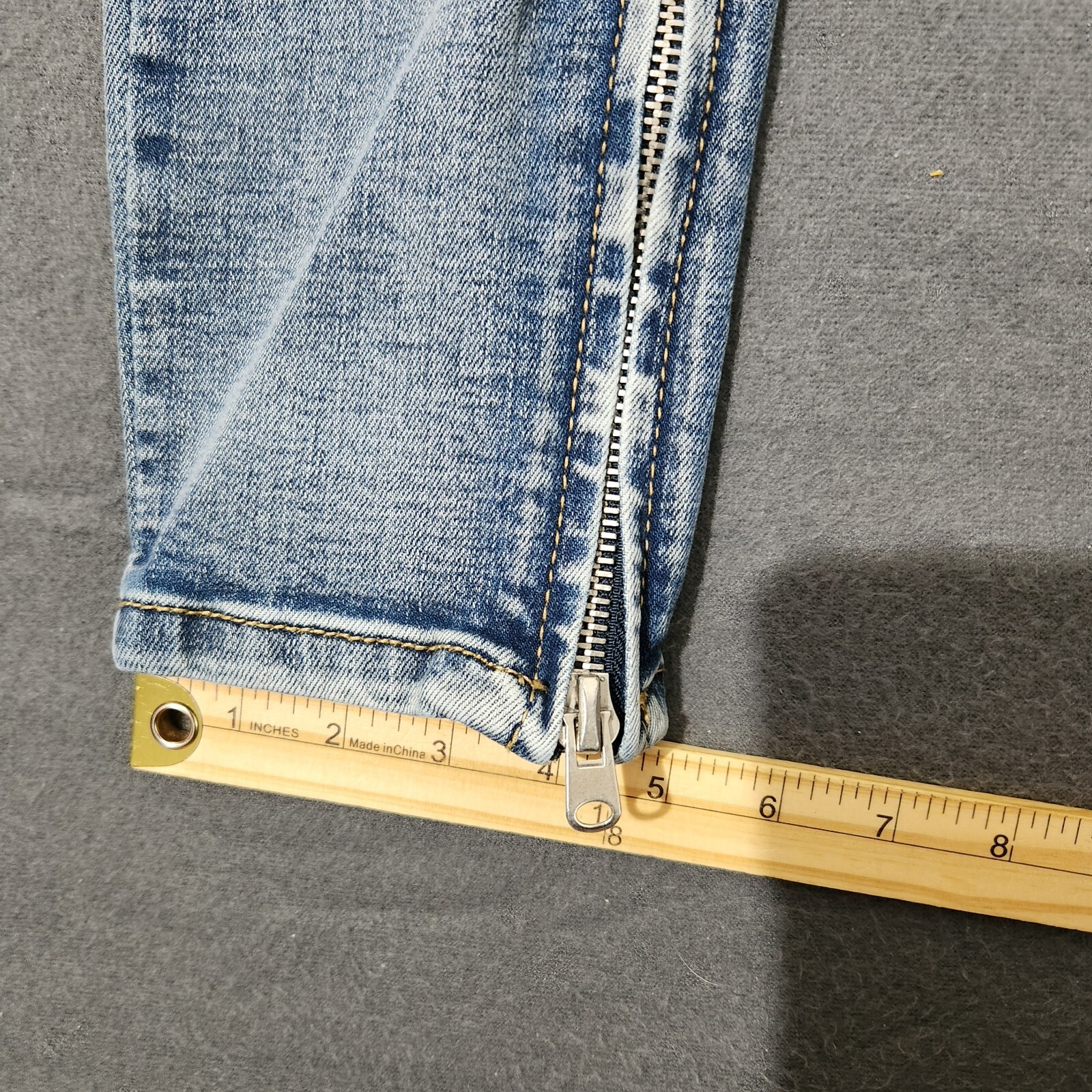 Mnmi Mnmi Jeans Mens 30 Blue Skinny Denim Ankle Zip Distressed Hipster 30x33