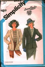 6493 Vintage Simplicity Sewing Pattern Misses Fuss Free Fit Lined Blazer UNCUT 8