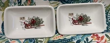 Effetti Home 4.5” x 2.75” Winter Scene Handmade Italian Dish’s Set of Two