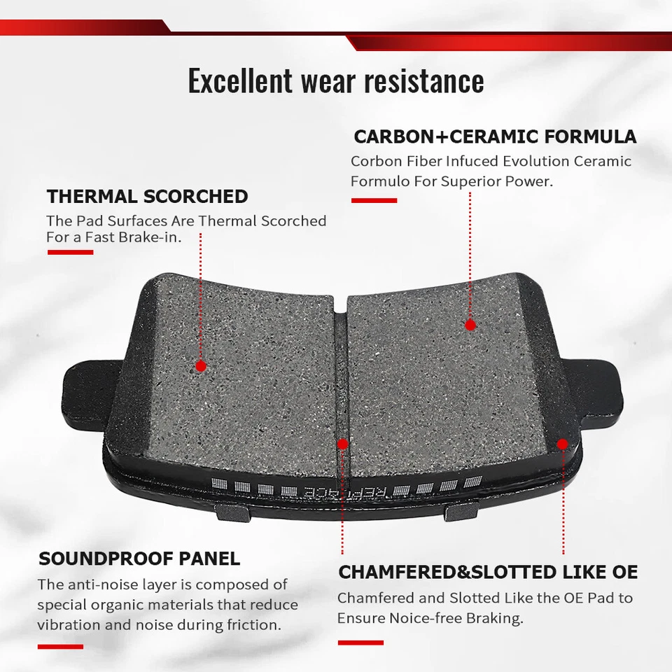 Front & Rear Ceramic Brake Pads for Buick Regal Riviera Pontiac Grand Prix - Image 3 of 4