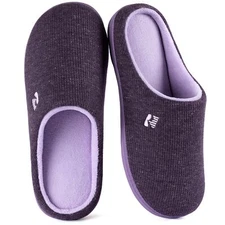 RockDove Women's Two-Tone Memory Foam Slipper Size 9-10 Eggplant