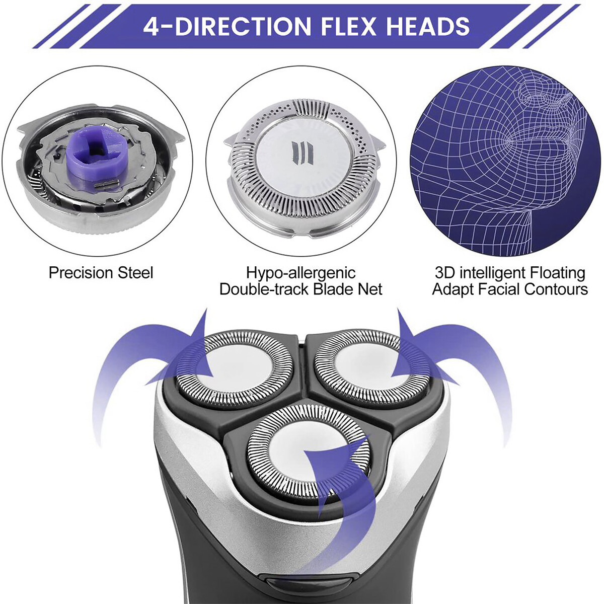 HQ8 Replacement Heads for Philips Norelco Aquatec Shavers HQ8 Heads 3