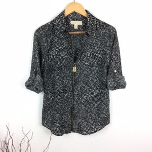 michael kors zip front blouse