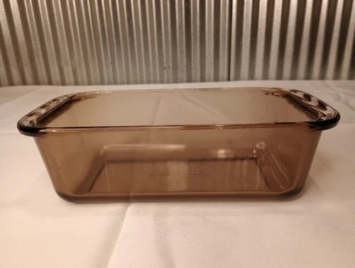 Vtg 1.5 L Pyrex Corning Ware 213 Amber Glass Bread Meat Loaf Baking Dish Pan