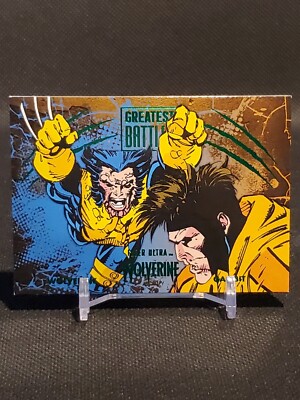 2022 Marvel Fleer UW Green Foil Greatest Battles GB-20 Wolverine vs Gambit