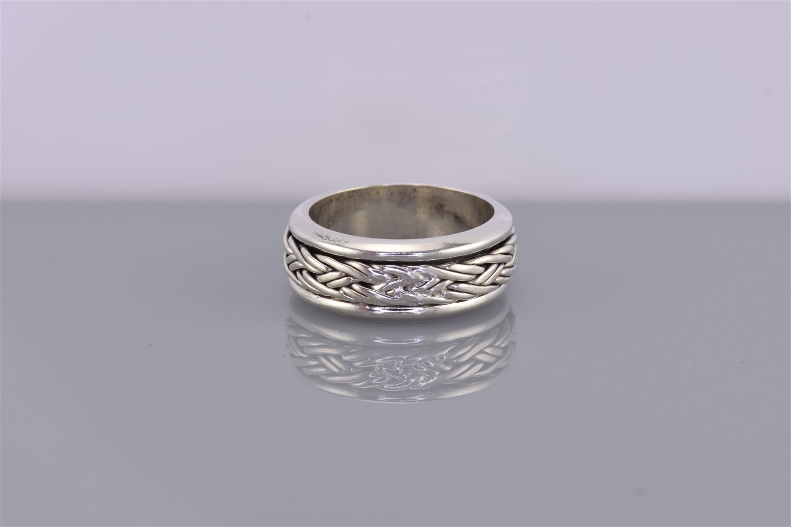 Sterling Silver 8mm Solid Braided Rope Thick Band… - image 6