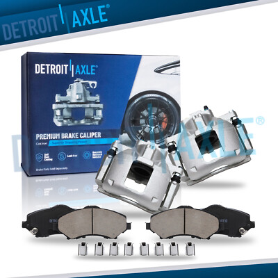 Front Disc Brake Calipers & Brake Pads Kit for 2009 2010 2011 2012 Dodge Journey