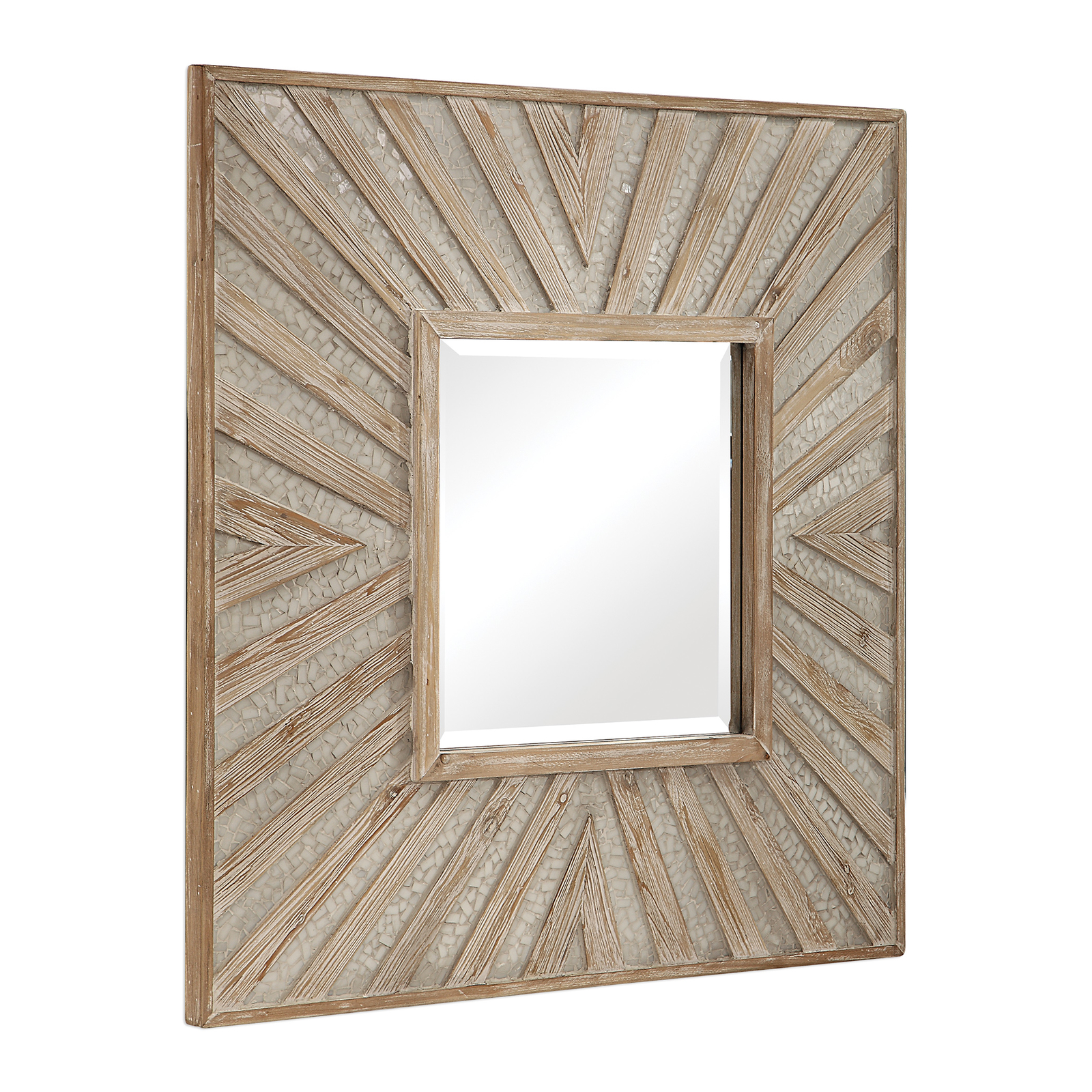 Contemporary Geometric Pattern Square Wall Mirror Vanity Lines