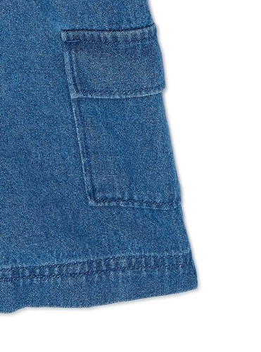 Wonder Nation Girls Pull-On Short Large Plus Elastic Waist Drawstring Denim Blue - Picture 3 of 7
