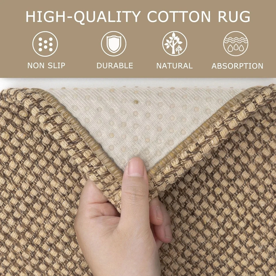 BRAND NEW ~ Tan Washable Entry Way Kitchen Rubber Backed Accent Rug ~ 2' x 3' - Image 4 of 4