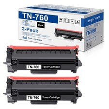 TN760 High-Yield Black Toner Cartridge Twin Pack, TN760 2PK, for Brother TN-7...