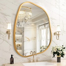 Gold Irregular Cloud Shaped Wall Mirror 40x50cm Asymmetrical Modern Decor
