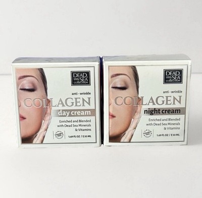 Dead Sea Collection COLLAGEN Anti-Wrinkle Day & Night Cream Duo 1.69oz/Each