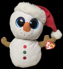 Ty Beanie Boos Scoop the Christmas Holiday Snowman Plush Stuffed Animal Toy 