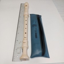 Yamaha YRA28B II Ivory Baroque Recorder with Case  Cleaning Rod Used AAB