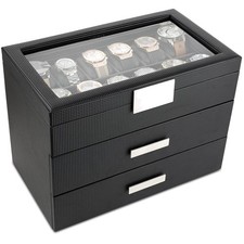 Co 36 Slot Watch Box for Men - Luxury Carbon Fiber Design