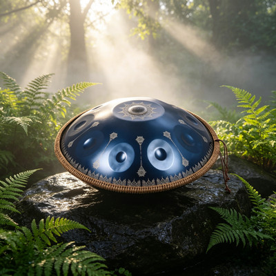 22Inch 440Hz D Minor 10 Notes Blue Handpan Drum Percussion Instrument