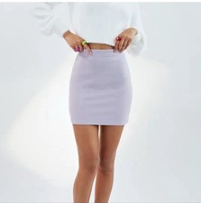 Aritzia Sunday Best Purple Ponte Stretch Straight Bodycon Mini Pencil Skirt Sz M
