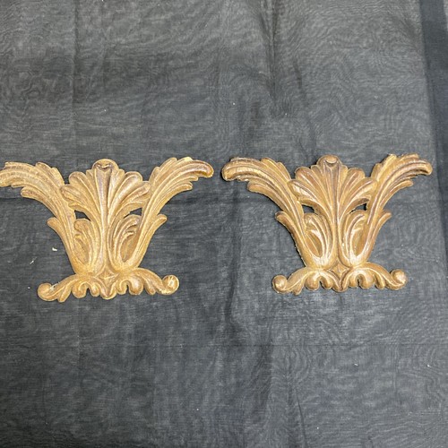 (2) Wooden Onlay Appliqués Pair