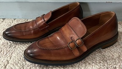 Moretti Gold Label Lancaster Monk Strap Dress Shoes Men s 10.5 Brown Leather