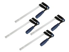 Image of 4 x F Clamps 8" Quick Action Bar Clamps Wood Working 200 x 50mm Cramps Draper