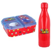 Super Mario Luigi Kinder 2 Teiliges Set 3 Kammer Brotdose Trinkflasche 660 Ml