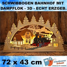 SCHWIBBOGEN BAHNHOF MIT DAMPFLOK 3D - RATAGS - ECHT ERZGEBIRGE - EISENBAHN - USB