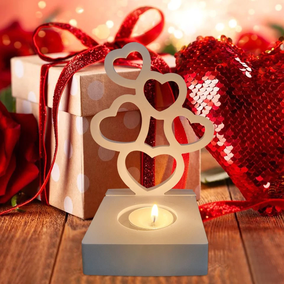 Love Heart 树脂蜡烛模具铸造模具粘土 DIY 工艺品 环氧制作模具 — 第 4/4 张图片