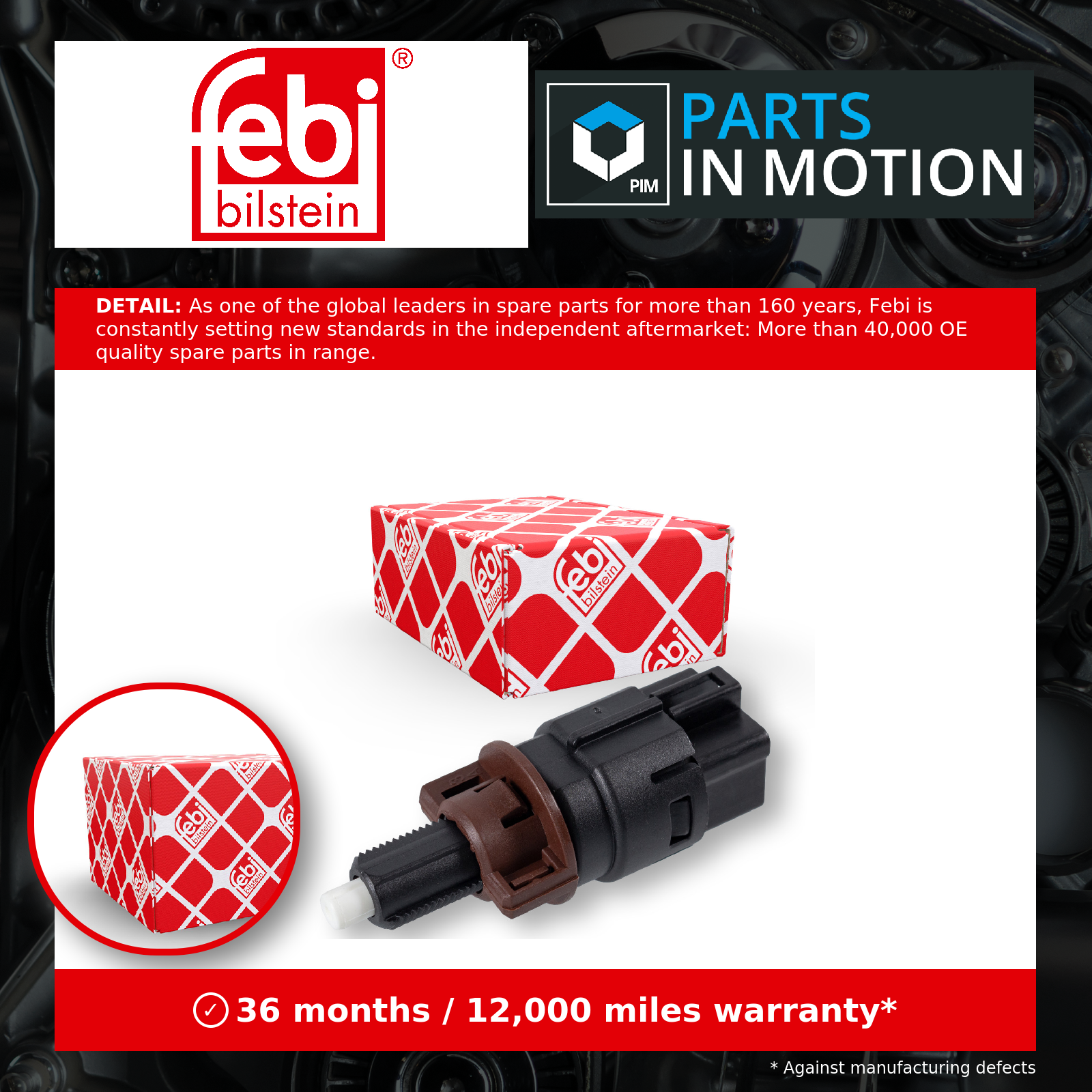FEBI BILSTEIN 106545 Stop Light Switch Fits Honda Accord Civic CR-V FR-V Jazz - Image 11