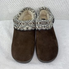 Clarks Angelina Knit Scuff Slipper Blue Warm Mule Clog Womens Size 11