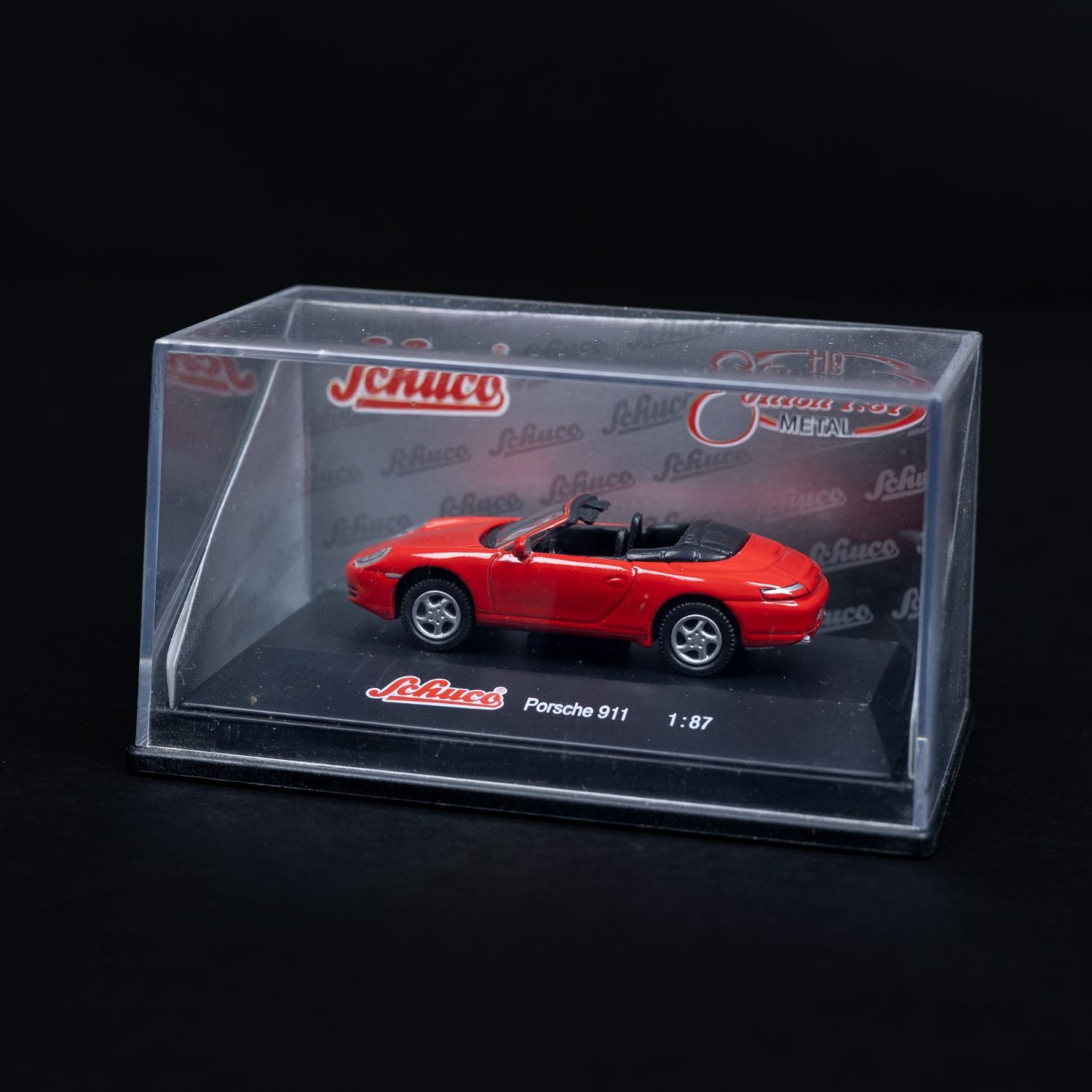 Schuco Porsche 911 Rot - Modellauto Maßstab 1:87 mit Mini-Showcase - Neuwertig