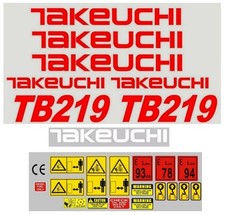 Decal Sticker set for: Takeuchi TB219  Mini Digger Pelle Bagger Excavator