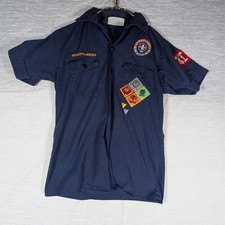 Boy Scouts of America Uniform Shirt Youth Large Blue With Patches