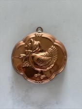 Antique Vintage French Copper Duck Goose Chocolate Mould Wall Hanging