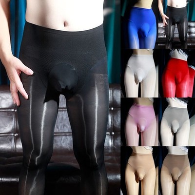 Sheer Men Pantyhose Shiny Stockings 1pc Bulge Glossy High Men Mens One Size